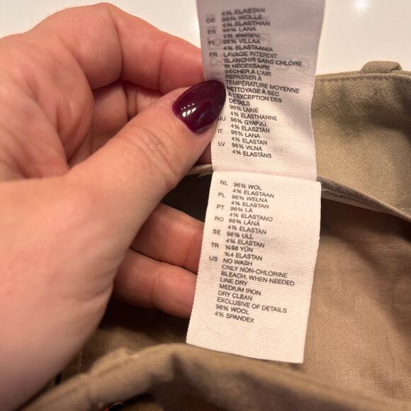 & Other Stories Beige High Waisted Wide Leg Pants Sz 4 - Picture 5 of 9